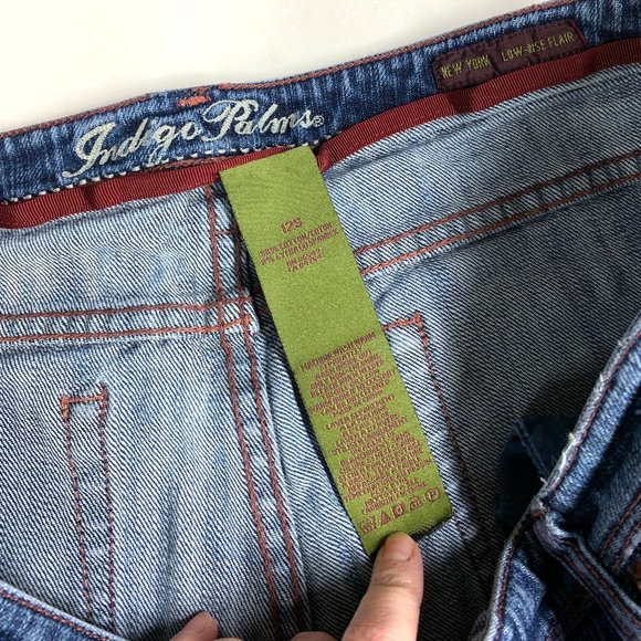 Indigo Palms New York Low Rise Jeans Stretch Flare Leg Womens Size 12S - Picture 5 of 8